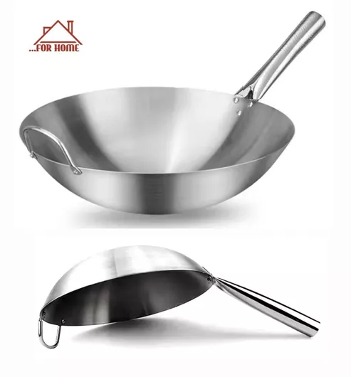 ForHome Wok από Ανοξείδωτο Ατσάλι 38cm