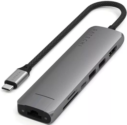 Docking Station Laptop Satechi USB-C με HDMI 4K PD Ethernet Γκρι ST-P7SM