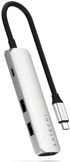 Docking Station Laptop Satechi USB-C με HDMI 4K PD Ασημί ST-P4SS