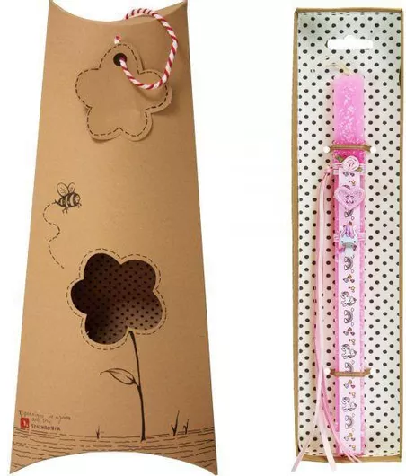 Πασχαλινή Λαμπάδα Τετράγωνη Αρωματική, Χειροποίητη & με Κουτί 34cm.