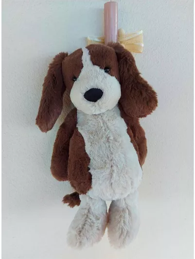 Χειροποίητη Λαμπάδα Με Λούτρινο Κουταβάκι Κατασκευαστής Ν131 MPN 31cm Διαστάσεις 1 Τεμάχιο Χρώμα