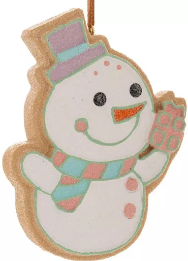 Παστελ Πολυρεζιν Gingerbread Χιονανθρωπος Στολιδι 8χ2χ10εκ