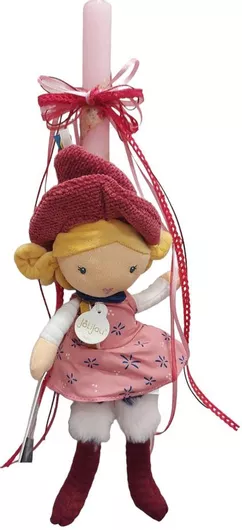 Χειροποίητη Λαμπάδα Ν535 Με Πάνινη Κούκλα Μικρή Πριγκίπισσα Κατασκευαστής 24cm Ποσότητα Χρώμα