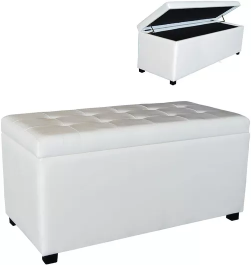 Σκαμπό Ταμπουρέ Επενδυμένο με Δερματίνη Denise Εκρού 113x43x45cm