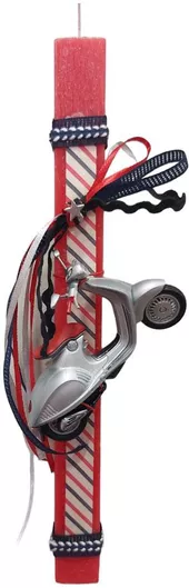 Πασχαλινή Λαμπάδα Στρογγυλή με Κουτί Γκρι