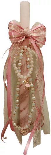 Χειροποίητη Λαμπάδα Ν6179040784084 Καρδιά Κολιέ Φιόγκο Βραχιόλι Πέρλες Μπαλαρίνα, Διαστάσεις, Ποσότητα, Χρώμα