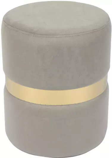 Σκαμπό Επενδυμένο με Ύφασμα Tommy Χρυσό, Γκρι