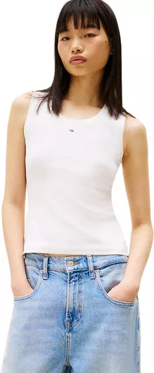 Tommy Hilfiger Essential Γυναικεία Μπλούζα Αμάνικη Ecru