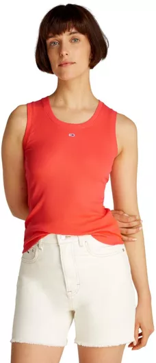 Tommy Hilfiger Γυναικεία Αμάνικη Βαμβακερή Μπλούζα Bright Vermillion