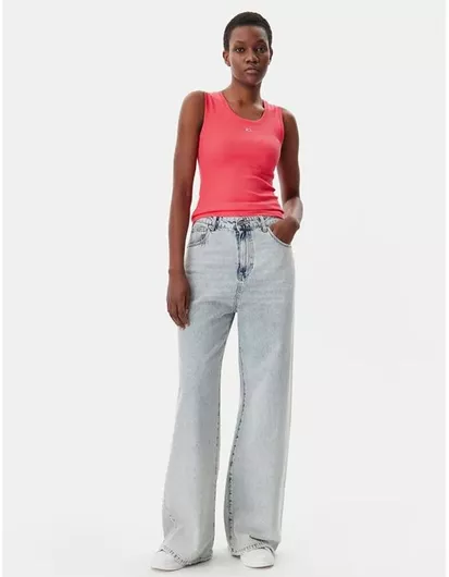 Tommy Hilfiger Essential Γυναικεία Μπλούζα Βαμβακερή Αμάνικη Φούξια