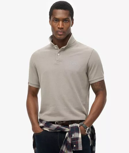 Superdry Κοντομάνικη Polo Μπλούζα Dove Grey