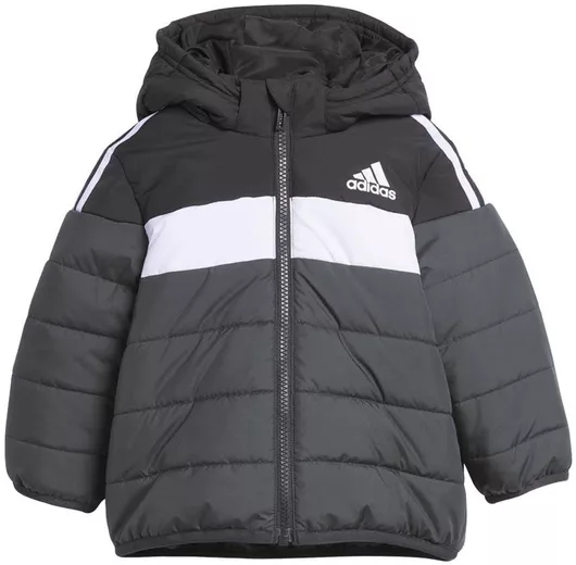 adidas Παιδικό Αθλητικό Μπουφάν Μακρύ με Κουκούλα Μαύρο