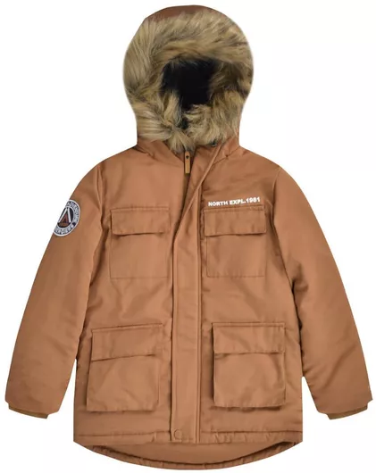 Energiers Παιδικό Casual Μπουφάν Κοντό με Κουκούλα Camel