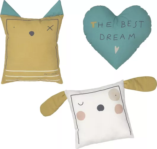 Διακοσμητικό Μαξιλάρι Κούνιας Petit Praia Etoile Wild Σετ 3τμχ Πολύχρωμα