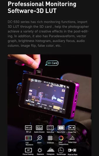 Monitor Viltrox DC-550 PRO 5.5" Full HD HDMI On-Camera With Touchscreen and 4K Support