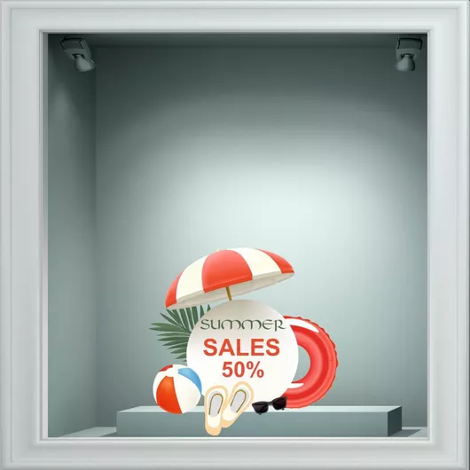 Αυτοκόλλητο Βιτρίνας Εκπτώσεων 1.2x1.18m SU 10073