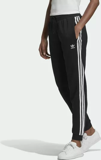 adidas Slim Ψηλόμεσο Παντελόνι Φόρμας με Λάστιχο Μαύρο