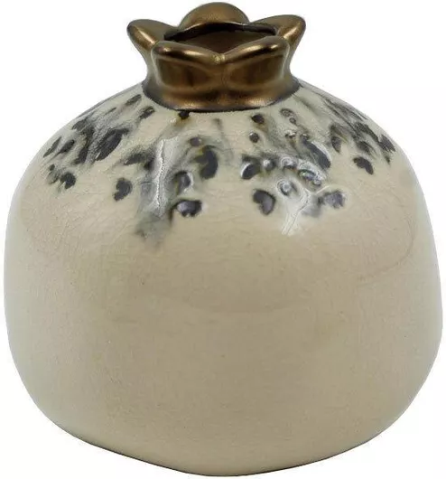 Γούρι Επιτραπέζιο Ρόδι από Κεραμικό Υλικό Μπεζ