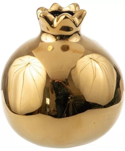 Κεραμικό Ρόδι Χρυσό Γυαλιστερό 12,7cm