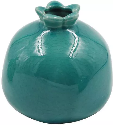 Γούρι Επιτραπέζιο Ρόδι από Κεραμικό Υλικό Πράσινο 12cm