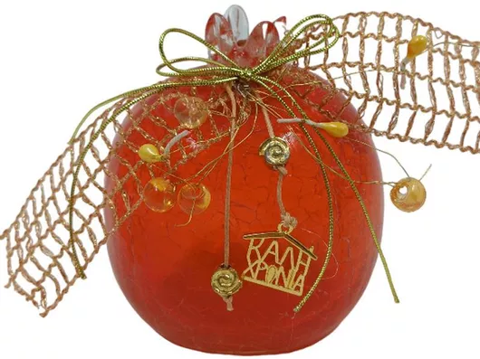 Γούρι Royal Art Collection Ρόδι από Γυαλί 12cm