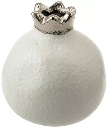 Κεραμικό Ρόδι Λευκό Ματ Ασημί 7,6εκ