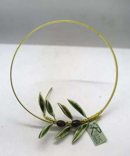 Στεφάνι Ελιάς Σύρμα Πλακέ 11x11 20-17-655 από Rozos Ceramics