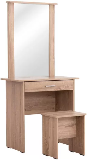 Τουαλέτα Κρεβατοκάμαρας Crystel Ξύλινη με Καθρέπτη 74x39x155cm Sonama Oak