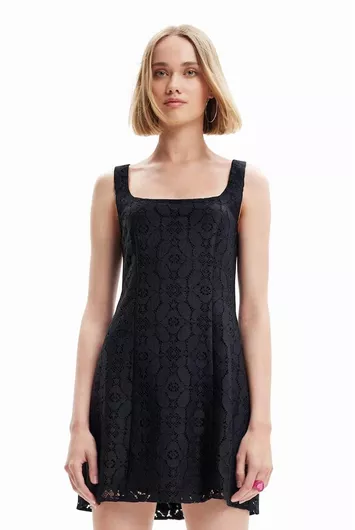 Desigual Mini All Day Φόρεμα Αμάνικο Μαύρο