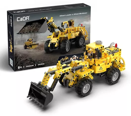 Τουβλάκι CaDA Bricks Wheel Loader + Wheel Bulldozer για 8+ Ετών