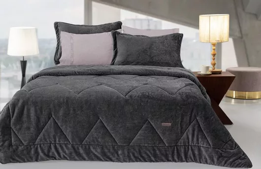 Κουβερτοπάπλωμα Σετ Guy Laroche Υπέρδιπλο 240x260cm Drops Anthracite