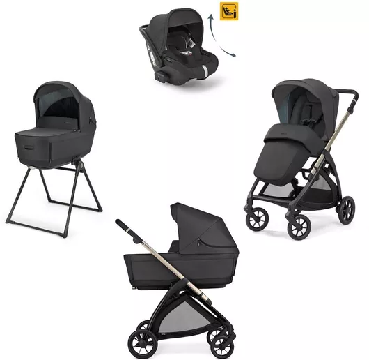 Καρότσι Μωρού Inglesina Electa Quattro Darwin Infant Recline 2025 Ρυθμιζόμενο 3 σε 1 Kατάλληλο για Nεογέννητο Upper Black / Iridio Black 8.7kg