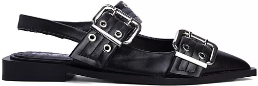 Keep Fred Γυναικείες Μπαλαρίνες Μυτερές με Λουράκι Μαύρο