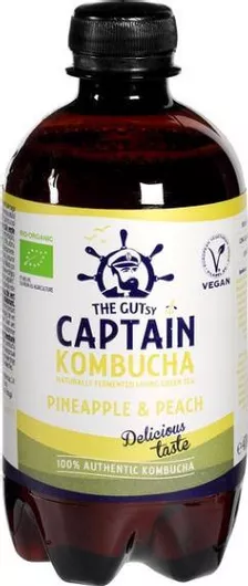 Κομπούχα Captain Kombucha Bio με Ανανάς & Ροδάκινο σε Υγρή Μορφή 400ml