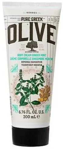 Ενυδατική Κρέμα Σώματος Korres Pure Greek Olive Τζίντζερ Μέντα 200ml