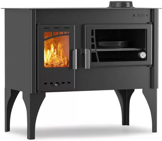 Ξυλόσομπα Thermogatz GS 10 Oven Χαλύβδινη με Φούρνο Μαύρη