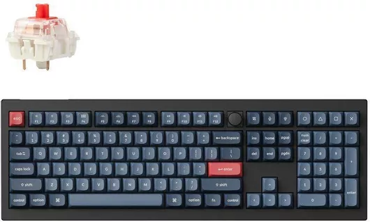 Keychron V6M-D1 Max QMK/VIA Ασύρματο Gaming Μηχανικό Πληκτρολόγιο με Gateron Jupiter Red διακόπτες & RGB φωτισμό Αγγλικό USCarbon Black
