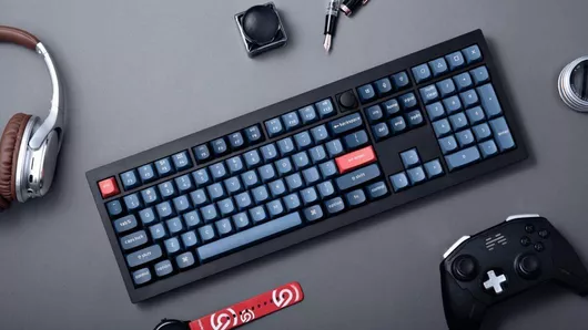 Keychron V6M-D1 Max QMK/VIA Ασύρματο Gaming Μηχανικό Πληκτρολόγιο με Gateron Jupiter Red διακόπτες & RGB φωτισμό Αγγλικό USCarbon Black
