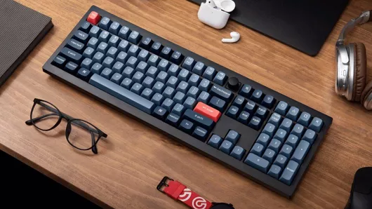 Keychron V6M-D1 Max QMK/VIA Ασύρματο Gaming Μηχανικό Πληκτρολόγιο με Gateron Jupiter Red διακόπτες & RGB φωτισμό Αγγλικό USCarbon Black