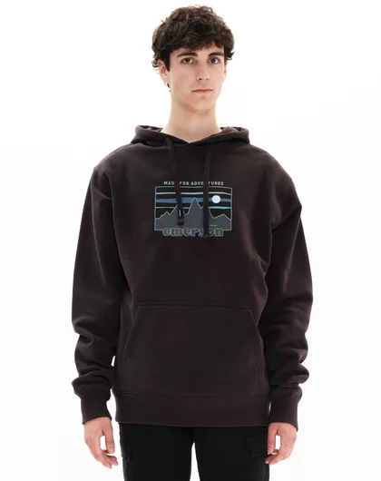 Emerson Ανδρικό Φούτερ με Κουκούλα Off Black