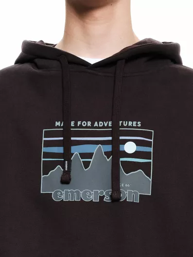 Emerson Ανδρικό Φούτερ με Κουκούλα Off Black
