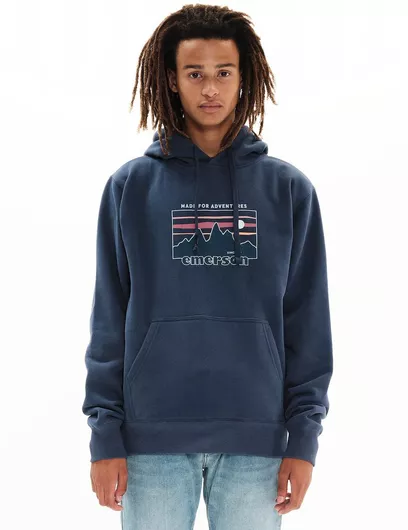 Emerson Φούτερ Fleece με Κουκούλα Navy Blue