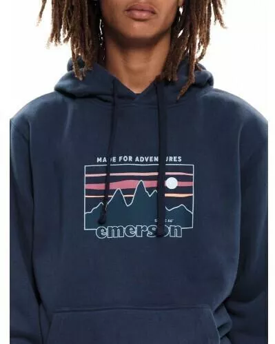 Emerson Φούτερ Fleece με Κουκούλα Navy Blue