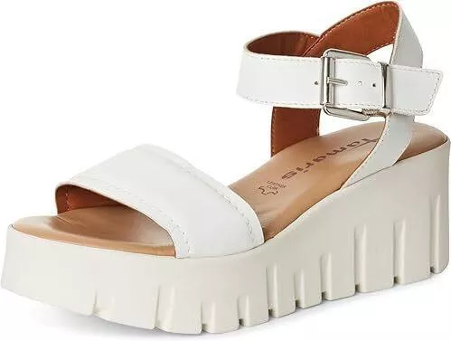 Tamaris Καλοκαιρινές Γυναικείες Πλατφόρμες Λευκό