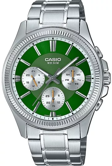 Ανδρικό Ρολόι Casio Collection Μπαταρίας με Ασημί Μεταλλικό Μπρασελέ