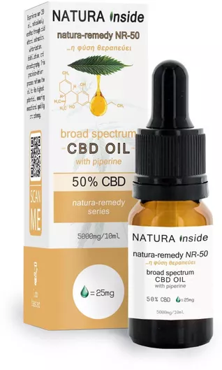 Έλαιο Κάνναβης Neuroxtracts Single Member P.C. Natura Remedy με Πιπερίνη σε Σταγόνες 50% CBD 10ml