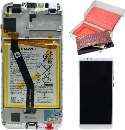 Huawei Y6 (2018) Original- γνήσια  Οθόνη & Μηχανισμός Αφής Service Pack - White