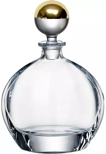 Καράφα Κρυστάλλινη Βοημίας Με Λείο Πώμα Επίχρυσο 650ml Pantazelos