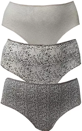 Cotonella Midi Βαμβακερά Γυναικεία Slip 3Pack Σοκολά Με Εκρού