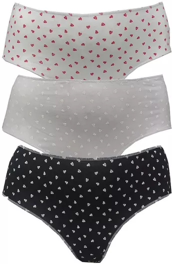 Cotonella Midi Βαμβακερά Γυναικεία Slip 3Pack Μαύρο